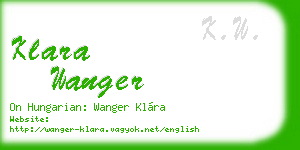 klara wanger business card